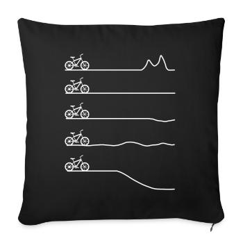 Vélo vélos roue nature - Housse de coussin décorative 45 x 45 cm - noir - Devant