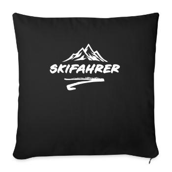 Skier skier ski skiing skiing vacation - Sofa pillowcase 17,3'' x 17,3'' (45 x 45 cm) - black - Front