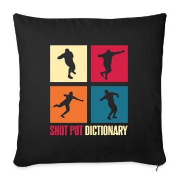 Shot put lexicon - Sofa pillowcase 17,3'' x 17,3'' (45 x 45 cm) - black - Front