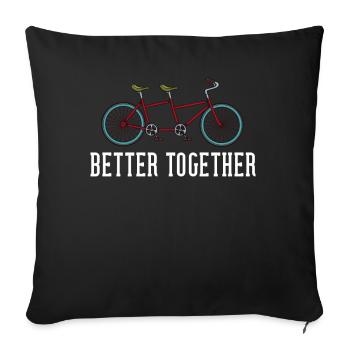 Tandem bicycle cycling two wheel riders - Sofa pillowcase 17,3'' x 17,3'' (45 x 45 cm) - black - Front