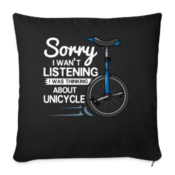 Unicycle bike cycling wheel unicyclist - Sofa pillowcase 17,3'' x 17,3'' (45 x 45 cm) - black - Front