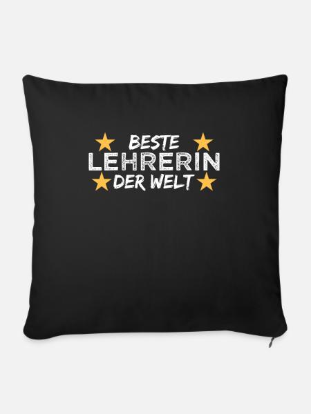 Beste Lehrerin der Welt - Sofakissenbezug 45 x 45 cm - Schwarz