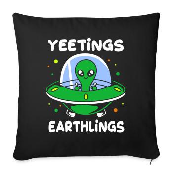 Extraterrestre - Housse de coussin décorative 45 x 45 cm - noir - Devant