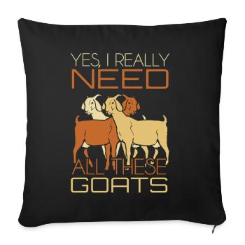 Goats goat lovers kid farm farm barn - Sofa pillowcase 17,3'' x 17,3'' (45 x 45 cm) - black - Front
