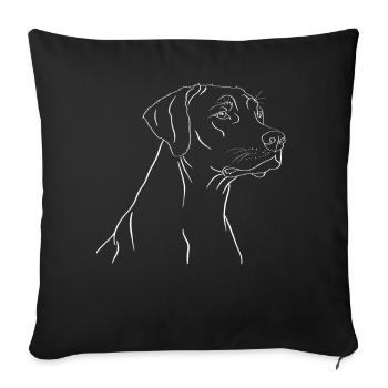 Cadeau masculin Rhodesian Ridgeback - Housse de coussin décorative 45 x 45 cm - noir - Devant