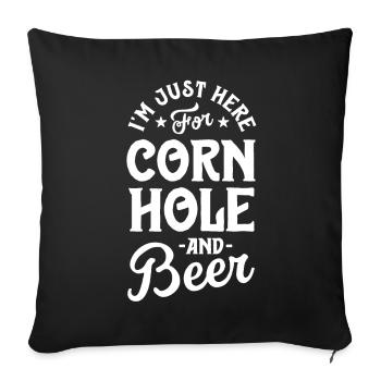 Cadeaux drôles de Cornhole pour les hommes Bean Bag Sexy et moi - Housse de coussin décorative 45 x 45 cm - noir - Devant