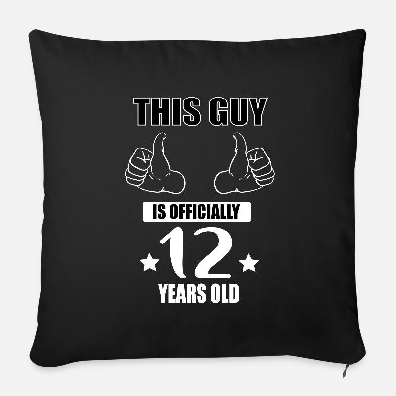 12. Geburtstag Jungs 12 Jahre Alt Geschenk - Sofakissenbezug 45 x 45 cm - Schwarz