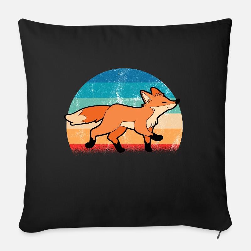 Renard - Housse de coussin décorative 45 x 45 cm - noir