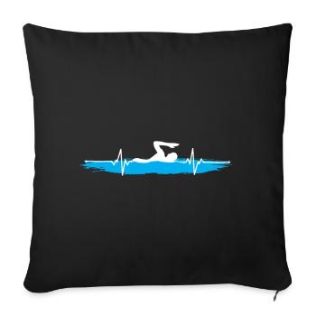 schwimmer schwimmen geschenkidee wasser schwimmbad - Sofakissenbezug 45 x 45 cm - Schwarz - Vorne
