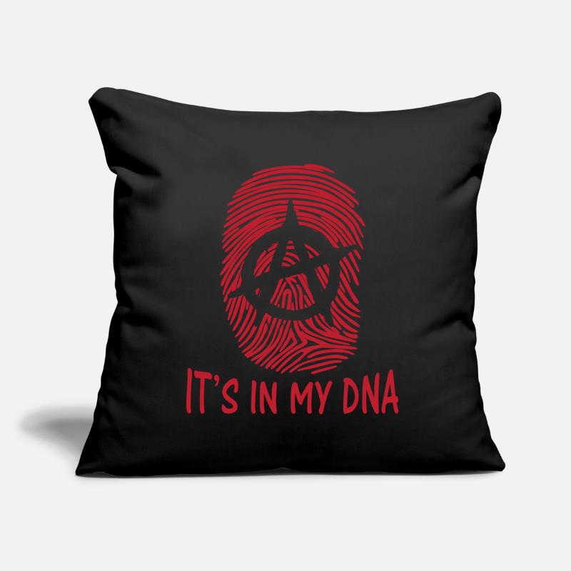 symbole de l'anarchie c'est dans mon empreinte digitale ADN Anarchie Housse de coussin décorative 45 x 45 cm