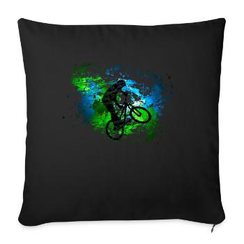 BMX Fahrradfahrt Farbfleck Deko Geschenk - Sofakissenbezug 45 x 45 cm - Schwarz - Vorne