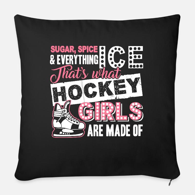 Eishockey Eishockey Mädchen - Sofakissenbezug 45 x 45 cm - Schwarz
