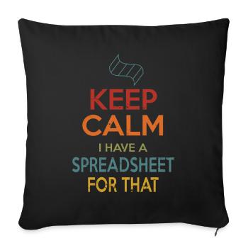 Feuille de calcul Keep Calm - Housse de coussin décorative 45 x 45 cm - noir - Devant