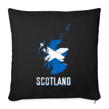 Scotland Flag Geography - Sofa pillowcase 17,3'' x 17,3'' (45 x 45 cm) - black - Front