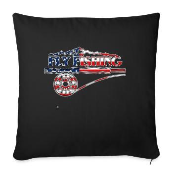 Fly Fishing Fly Fishing in America for flies - Sofa pillowcase 17,3'' x 17,3'' (45 x 45 cm) - black - Front