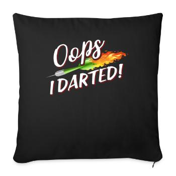 Darts Dart Dartboard Bullseye Dart Gift - Sofa pillowcase 17,3'' x 17,3'' (45 x 45 cm) - black - Front