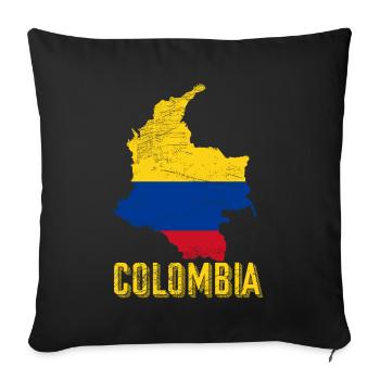 Colombia Country Shape Flag - Sofa pillowcase 17,3'' x 17,3'' (45 x 45 cm) - black - Front