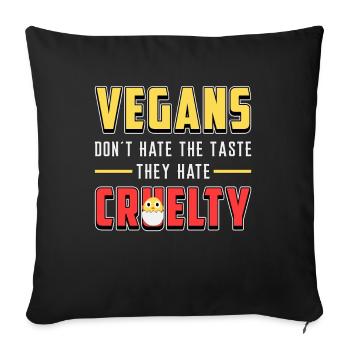 Végétalienne végétalienne végétalienne végétalienne idée cadeau - Housse de coussin décorative 45 x 45 cm - noir - Devant