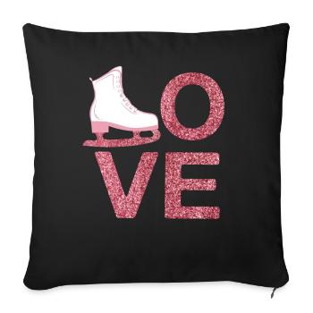 Chaussures de patinage artistique Love Filles Skate Winte - Housse de coussin décorative 45 x 45 cm - noir - Devant