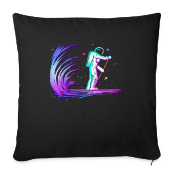 Stand Up Paddle Astronaut Space - Conception de SUP - Housse de coussin décorative 45 x 45 cm - noir - Devant
