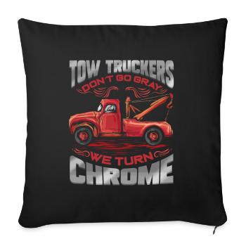 Tow Truckers turn Gray - Towing Service Gift - Sofa pillowcase 17,3'' x 17,3'' (45 x 45 cm) - black - Front