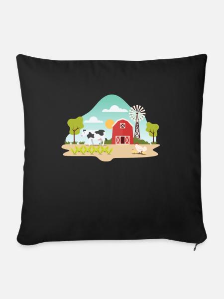 Farm - Sofakissenbezug 45 x 45 cm - Schwarz
