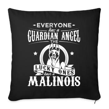 Belgian Shepherd Dog Gift Malinois - Sofa pillowcase 17,3'' x 17,3'' (45 x 45 cm) - black - Front