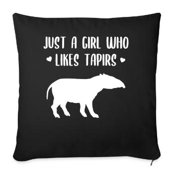 Just A Girl Who Likes Tapirs Saying Tapir Gift - Sofa pillowcase 17,3'' x 17,3'' (45 x 45 cm) - black - Front