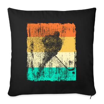 Eishockey Ice Hockey Retro Vintage Design Geschenk - Sofakissenbezug 45 x 45 cm - Schwarz - Vorne