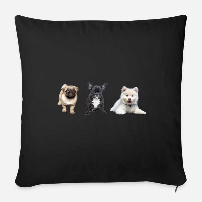 Mops Welpe - Sofakissenbezug 45 x 45 cm - Schwarz