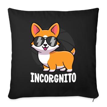Chemise Incorgnito Corgi pour enfants homme drôle Corgi - Housse de coussin décorative 45 x 45 cm - noir - Devant
