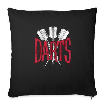 Dart Darts Bullseye Dartboard Dart Gift - Housse de coussin décorative 45 x 45 cm - noir - Devant