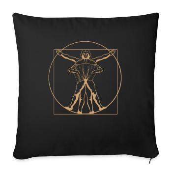 Accordion Vitruvian man gift - Sofa pillowcase 17,3'' x 17,3'' (45 x 45 cm) - black - Front