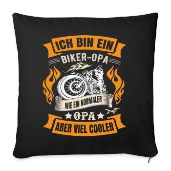 Biker Opa - Sofakissenbezug 45 x 45 cm - Schwarz - Vorne