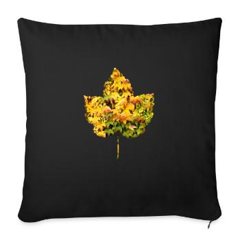 Foliage leaf filled with leaves Autumn simple, beautiful - Sofa pillowcase 17,3'' x 17,3'' (45 x 45 cm) - black - Front