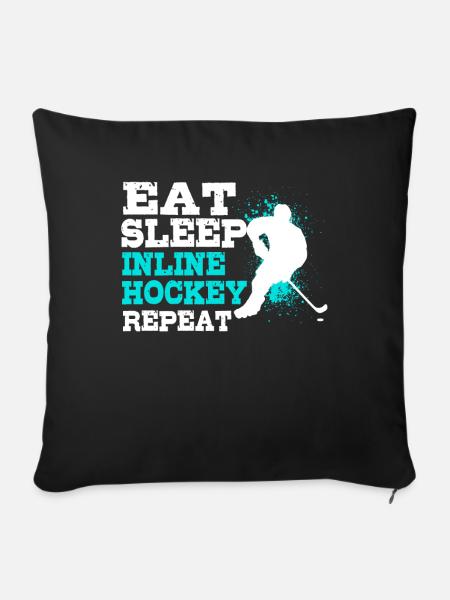 Inlinehockey - Sofakissenbezug 45 x 45 cm - Schwarz