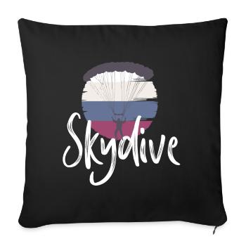skydiving parachute skydiving skydive - Sofa pillowcase 17,3'' x 17,3'' (45 x 45 cm) - black - Front