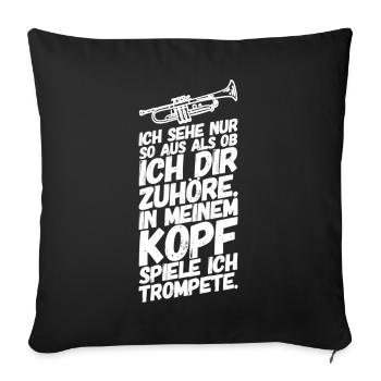 Trompete Trompeten Trompeter Kopf - Sofakissenbezug 45 x 45 cm - Schwarz - Vorne