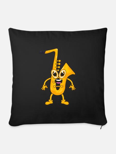 Saxofon - Sofakissenbezug 45 x 45 cm - Schwarz