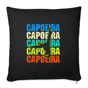 Art martial de Capoeira Brésil - Housse de coussin décorative 45 x 45 cm - noir - Devant