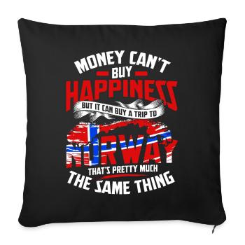 Norway Vikings Oslo Fjord Elk Norge Norway - Sofa pillowcase 17,3'' x 17,3'' (45 x 45 cm) - black - Front