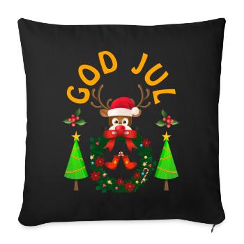 Merry Christmas, Merry Christmas, Merry Xmas - Sofa pillowcase 17,3'' x 17,3'' (45 x 45 cm) - black - Front
