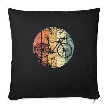 Vélo vintage de course - Housse de coussin décorative 45 x 45 cm - noir - Devant