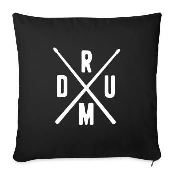 Drums drummer drum - Sofa pillowcase 17,3'' x 17,3'' (45 x 45 cm) - black - Front