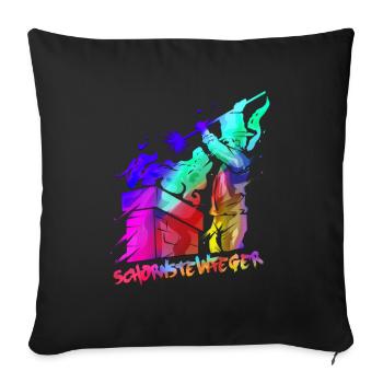 Schornsteinfeger Glücksbringer Geschenk - Sofakissenbezug 45 x 45 cm - Schwarz - Vorne