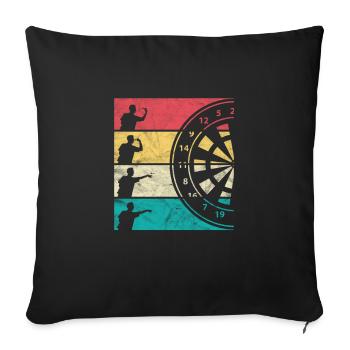 Dart Darts Bullseye Dartboard Dart Gift - Housse de coussin décorative 45 x 45 cm - noir - Devant