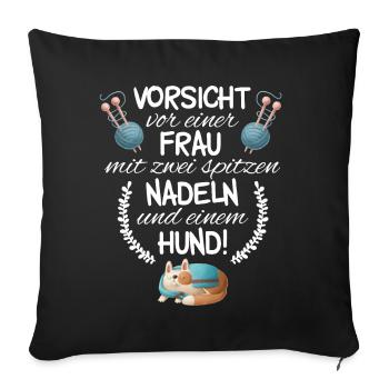 Perfekter Wolle Spruch für Mütter Geschenk - Sofakissenbezug 45 x 45 cm - Schwarz - Vorne