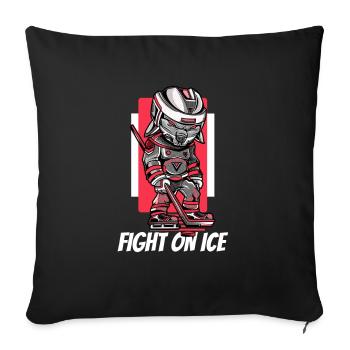 Eishockey - Sofakissenbezug 45 x 45 cm - Schwarz - Vorne