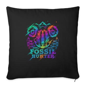 Fossil Hunter Funny Geology Geologist Gift - Sofa pillowcase 17,3'' x 17,3'' (45 x 45 cm) - black - Front