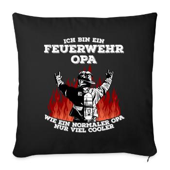 Feuerwehr Opa - Cooler Opa Feuerwehrmann - Sofakissenbezug 45 x 45 cm - Schwarz - Vorne